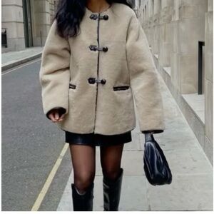 Mango faux fur coat XS